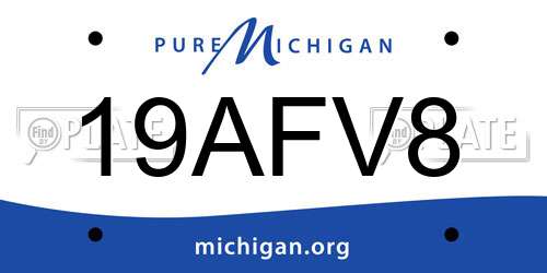 19AFV8 Michigan License Plate
