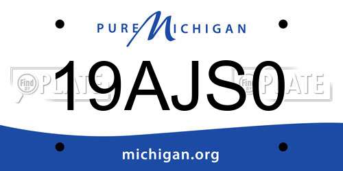 19AJS0 Michigan License Plate
