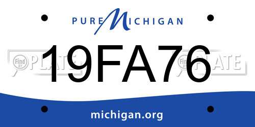 19FA76 Michigan License Plate
