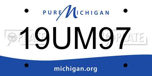 19UM97 Michigan License Plate