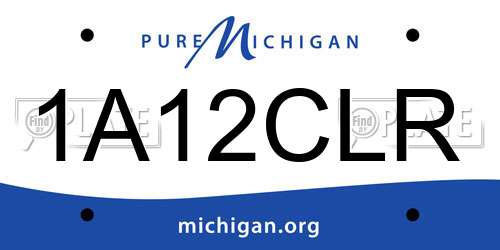1A12CLR Michigan License Plate