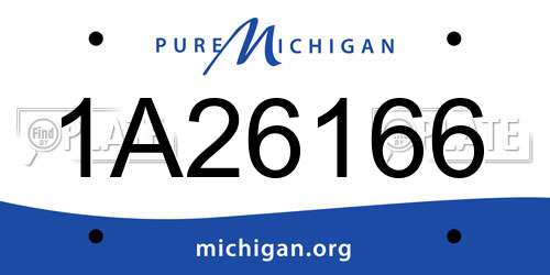 1A26166 Michigan License Plate