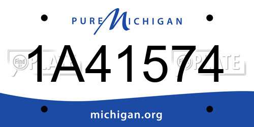 1A41574 Michigan License Plate
