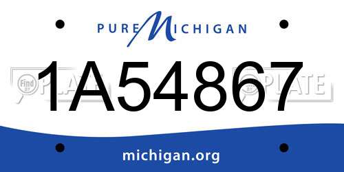 1A54867 Michigan License Plate