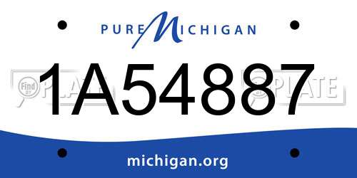 1A54887 Michigan License Plate