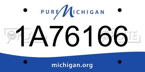 1A76166 Michigan License Plate