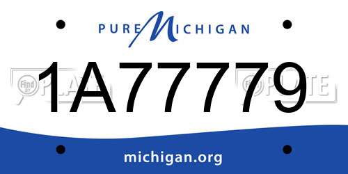 1A77779 Michigan License Plate
