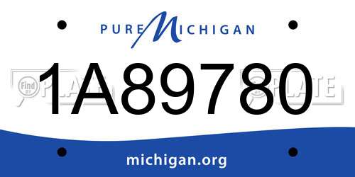 1A89780 Michigan License Plate