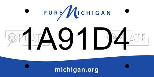 1A91D4 Michigan License Plate