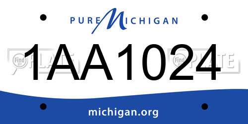 1AA1024 Michigan License Plate