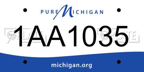 1AA1035 Michigan License Plate