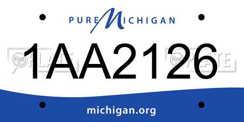 1AA2126 Michigan License Plate