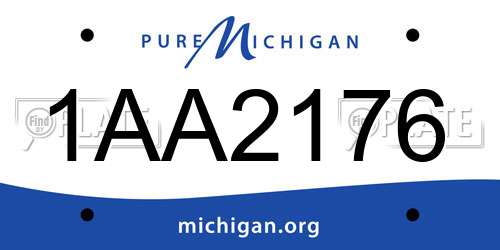 1AA2176 Michigan License Plate