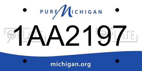 1AA2197 Michigan License Plate