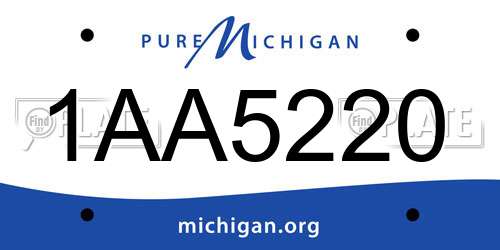 1AA5220 Michigan License Plate