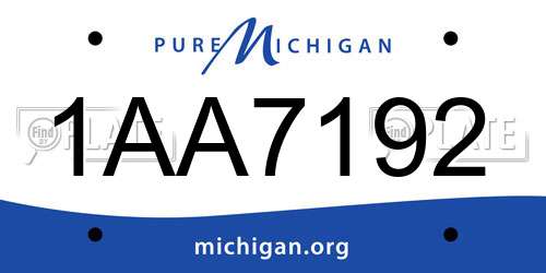 1AA7192 Michigan License Plate