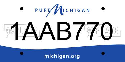 1AAB770 Michigan License Plate