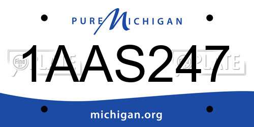 1AAS247 Michigan License Plate
