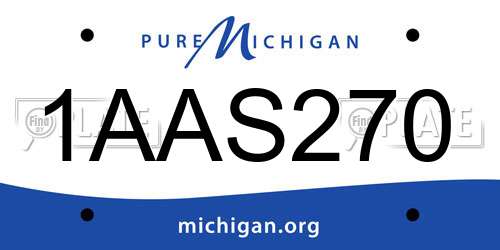 1AAS270 Michigan License Plate