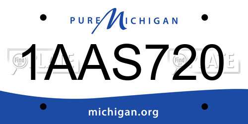 1AAS720 Michigan License Plate