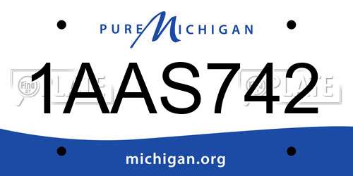 1AAS742 Michigan License Plate
