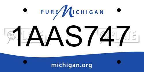 1AAS747 Michigan License Plate