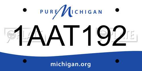 1AAT192 Michigan License Plate