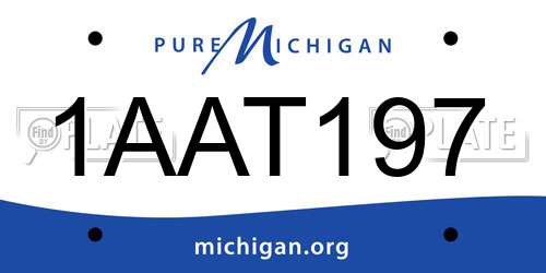 1AAT197 Michigan License Plate