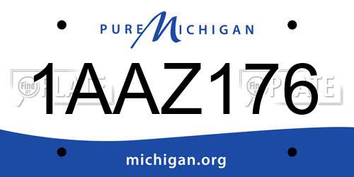 1AAZ176 Michigan License Plate