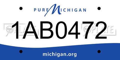 1AB0472 Michigan License Plate