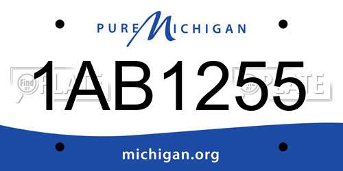 1AB1255 Michigan License Plate