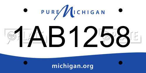 1AB1258 Michigan License Plate