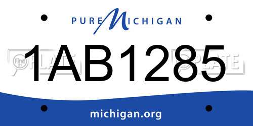 1AB1285 Michigan License Plate