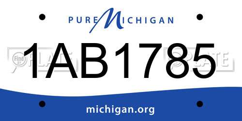 1AB1785 Michigan License Plate