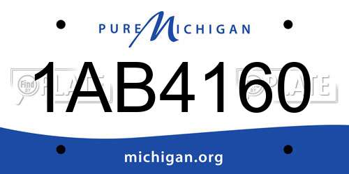 1AB4160 Michigan License Plate