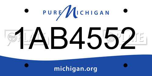 1AB4552 Michigan License Plate