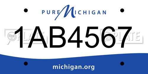 1AB4567 Michigan License Plate