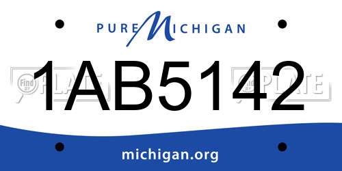 1AB5142 Michigan License Plate