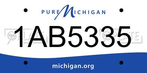 1AB5335 Michigan License Plate