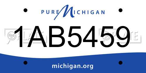 1AB5459 Michigan License Plate