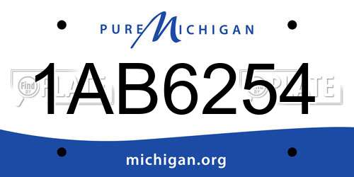 1AB6254 Michigan License Plate
