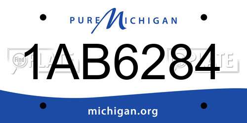 1AB6284 Michigan License Plate
