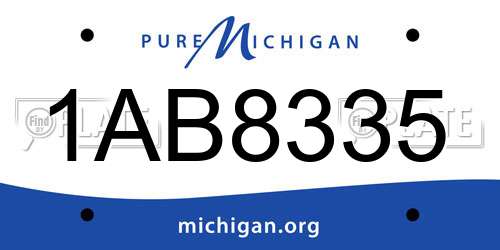 1AB8335 Michigan License Plate
