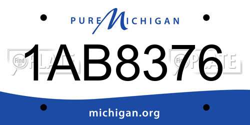 1AB8376 Michigan License Plate
