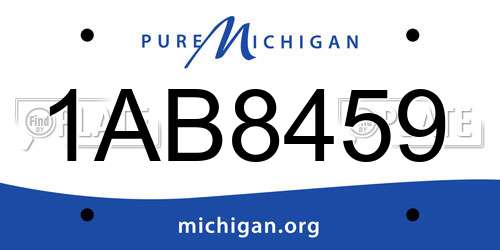 1AB8459 Michigan License Plate