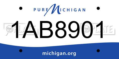 1AB8901 Michigan License Plate
