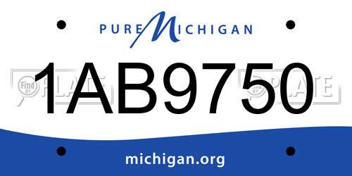 1AB9750 Michigan License Plate