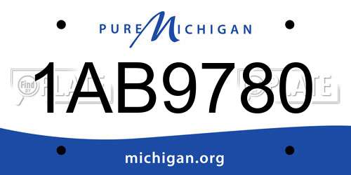 1AB9780 Michigan License Plate