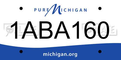1ABA160 Michigan License Plate