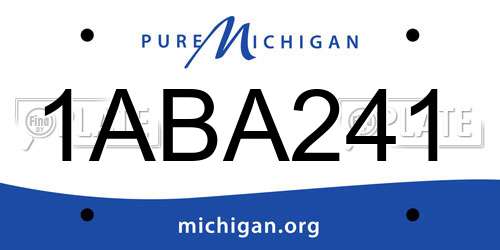 1ABA241 Michigan License Plate